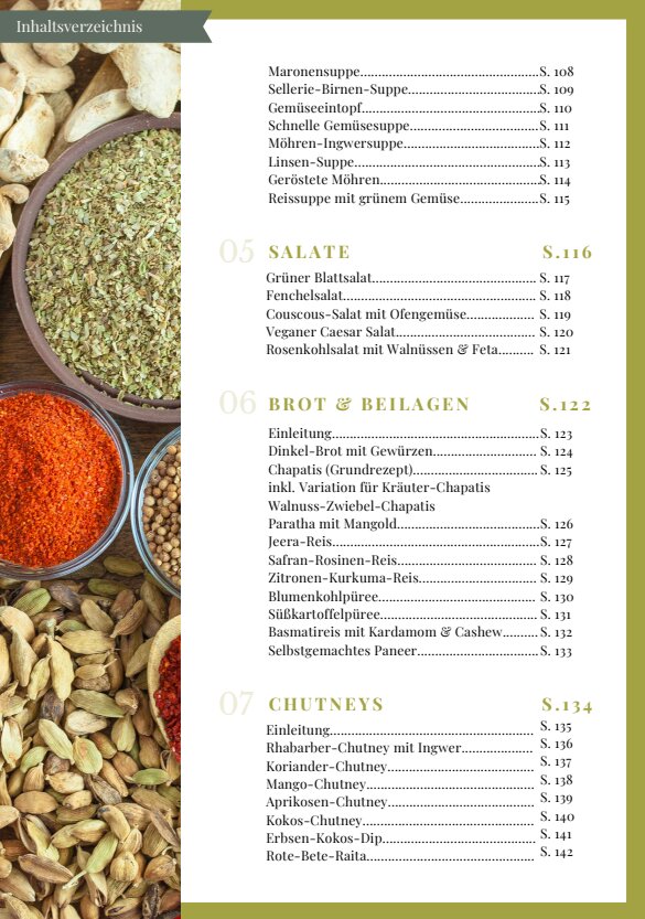 Ayurveda Kochbuch Beilagen